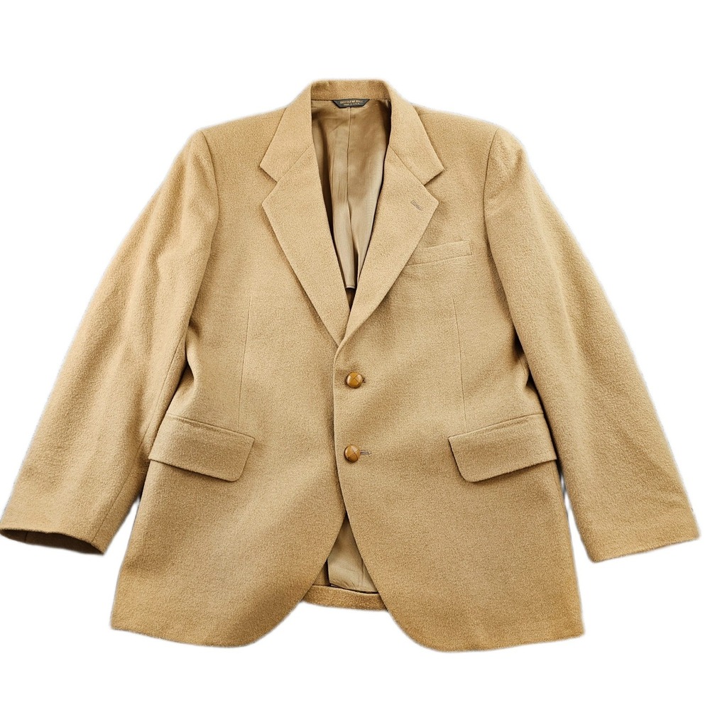 Kuppenheimer Camel Hair Wool Sport Coat Mens 40R Tan Blazer Made in USA Vintage